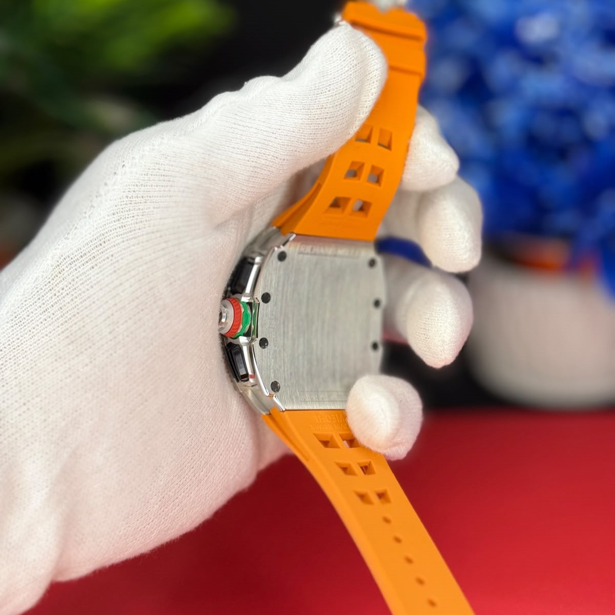Titanium chronograph watch Pakistan subdial closeup
