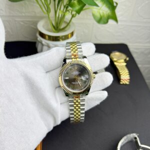 Rolex Datejust Style Two-Tone Luxury Watch – Black Dial & Jubilee Bracelet