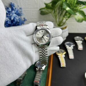 Rolex Datejust Style Silver Luxury Watch – White Dial & Jubilee Bracelet