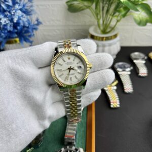 Rolex Datejust Style Two-Tone White Dial Luxury Watch – Gold & Silver Jubilee Bracelet