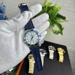 Omega Constellation Blue Bezel Silver Dial Watch