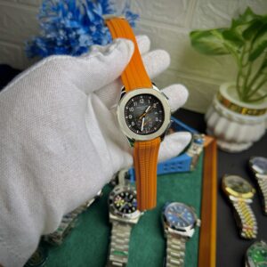 Patek Philippe Style Luxury Watch | Orange Rubber Strap | Premium Look