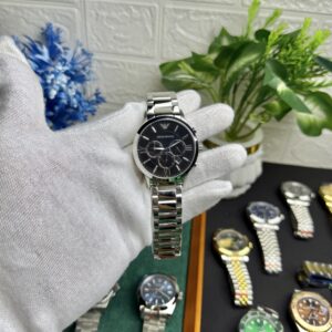 Emporio Armani Chronograph – Silver & Black Edition