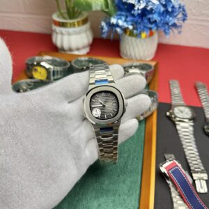 Patek Philippe Nautilus Style Automatic Watch – Silver Grey Dial
